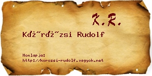 Körözsi Rudolf névjegykártya